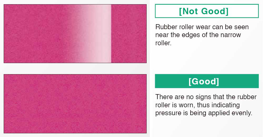 Not Good VS. Good Rubber Rolls Results
